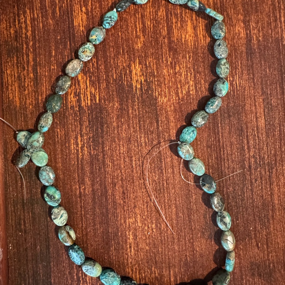 African Turquoise Jasper Nugget Beads | 2 Strands 46 Beads Total - Picture 2 of 5